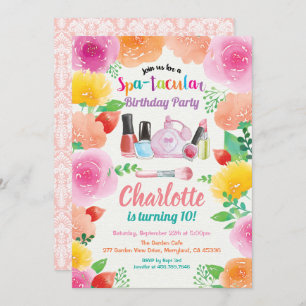 invitation de la fête spa. Fille fête d'anniversai
