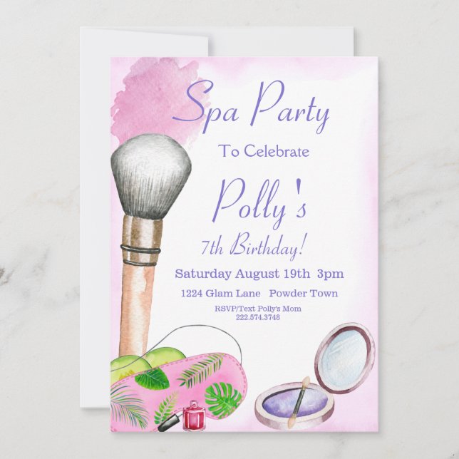 Invitation de la fête spa, Invitation d'anniversai (Devant)