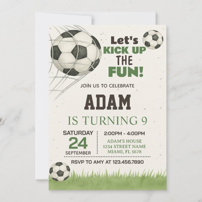 Invitation de la fête sportive éditable et imprima (Devant)