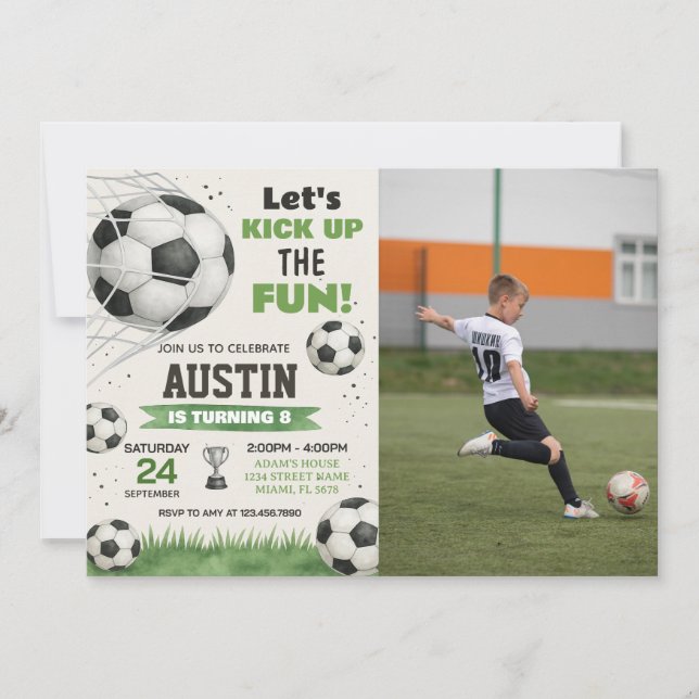 Invitation de la fête sportive éditable pour garço (Devant)