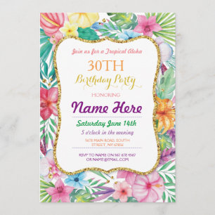 Invitation de la fête tropicale d'anniversaire d'A