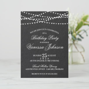 Invitation de la fête Twinkle Lights