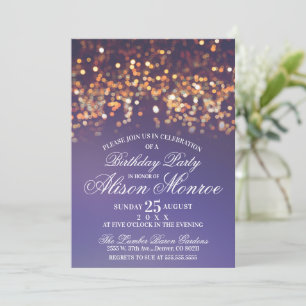 Invitation de la fête Twinkle Lights