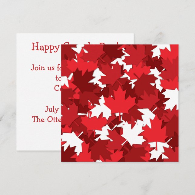 Invitation de la feuille d'érable de la fête du Ca (Devant / Derrière)