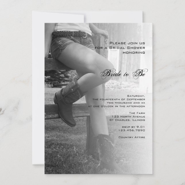 Invitation de la fille de la campagne et de la clô (Devant)