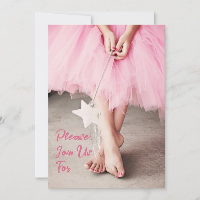 Invitation de la Fille en Pink Tutu (Devant)