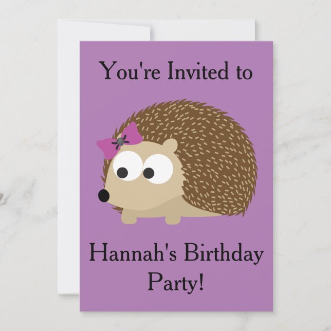 Invitation de la Fille Hedgehog (Devant)