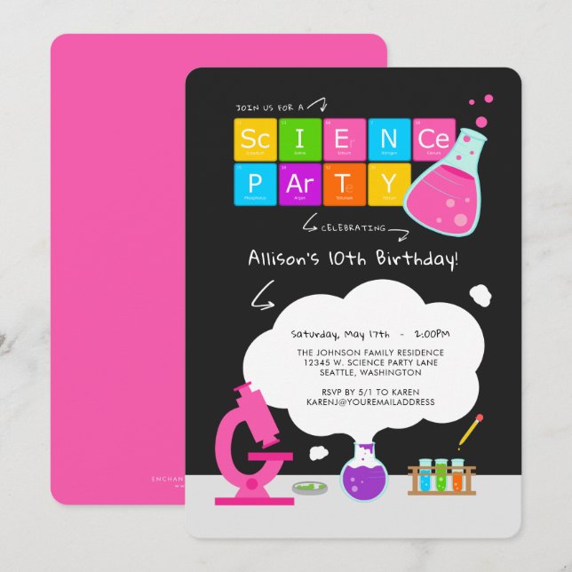 Invitation de la Fille Science (Devant / Derrière)