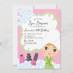 Invitation de la Fille Spa Anniversaire