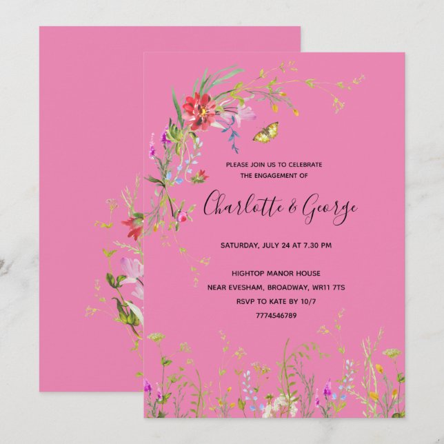 Invitation de la Fleur sauvage (Devant / Derrière)