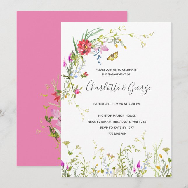 Invitation de la Fleur sauvage (Devant / Derrière)