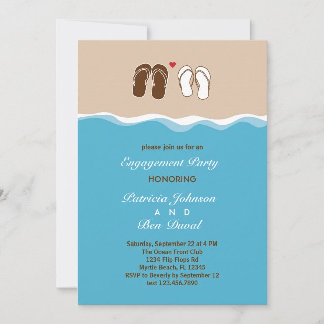 Invitation de la Flip Flops Engagement Party (Devant)