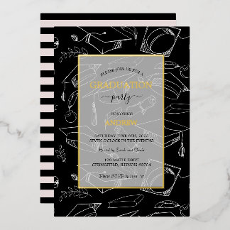 Invitation de la Foil Graduation Party