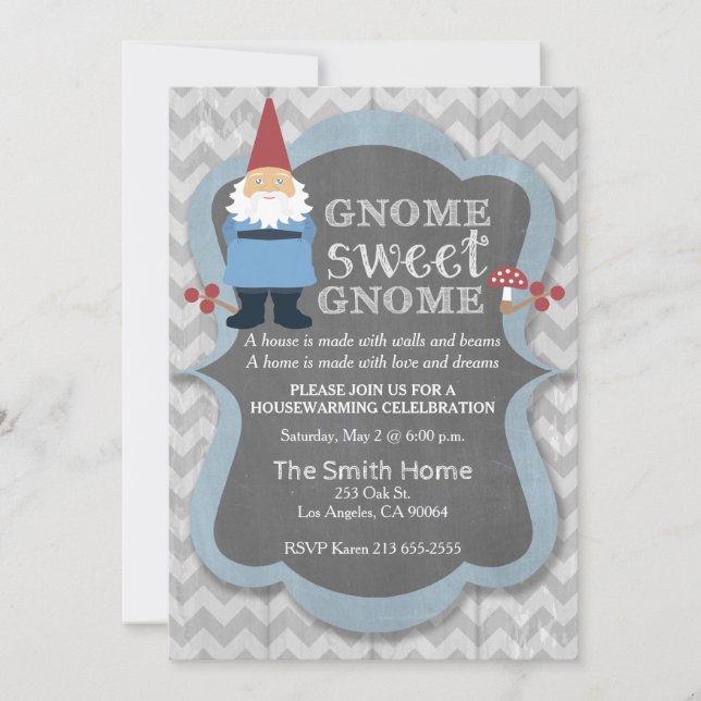 Invitation de la Gnome Sweet Gnome Houseécher Part (Devant)