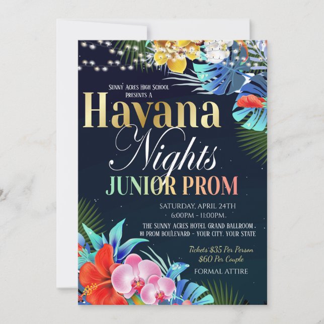 Invitation de la Havana Night Junior (Devant)