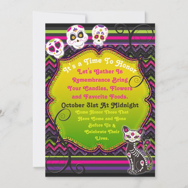 Invitation de la Journée des morts de Los Muertos  (Devant)