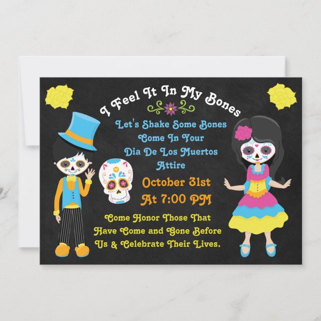 Invitation de la Journée des morts de Los Muertos  (Devant)