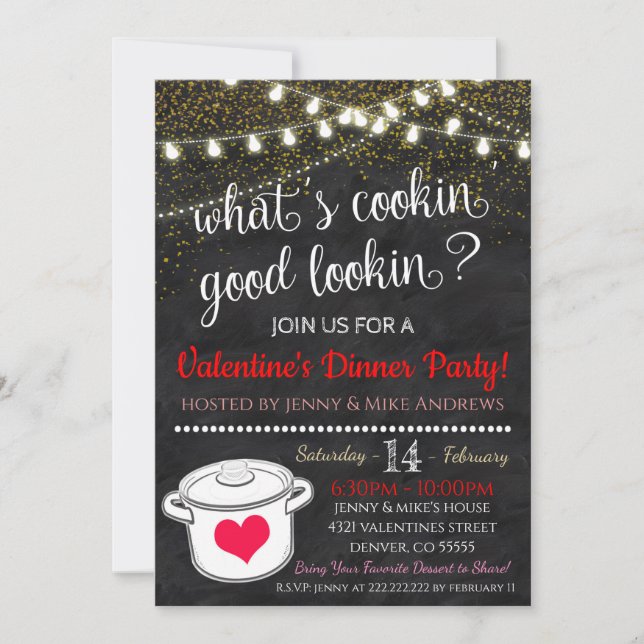Invitation de la Journée des Valentines adultes (Devant)