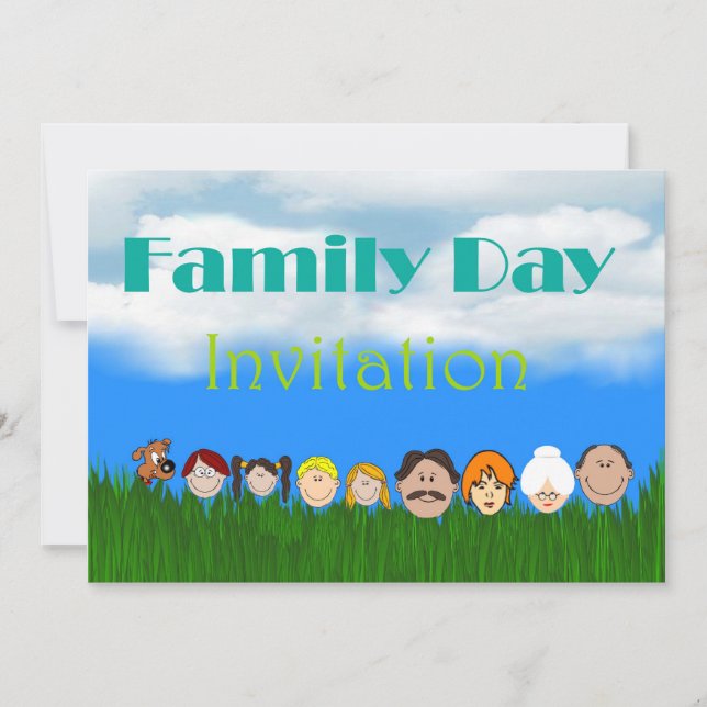 Invitation de la journée familiale avec visages fa (Devant)