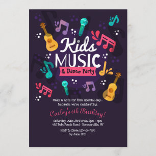 Invitation de la Kids Music and Dance Party