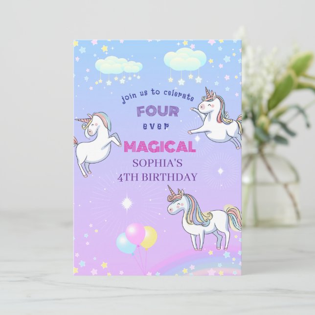 Invitation de la licorne magique (Debout devant)