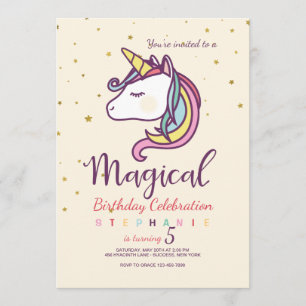 Invitation de la licorne magique