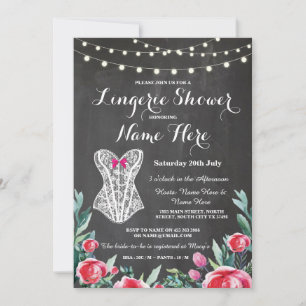 Invitation de la Lingerie Shower Bridal Party Red 