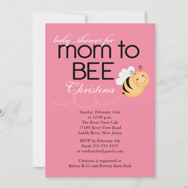 Invitation de la maman moderne à Baby shower (Devant)