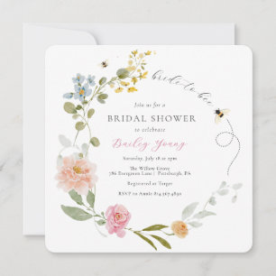 Invitation de la mariée à abeille Floral