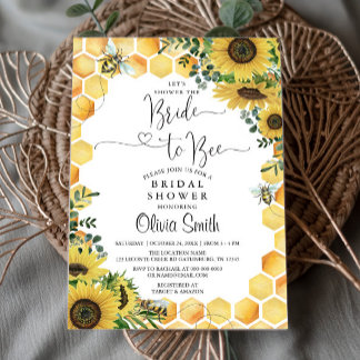 Invitation de la mariée à abeille Rustique de douc