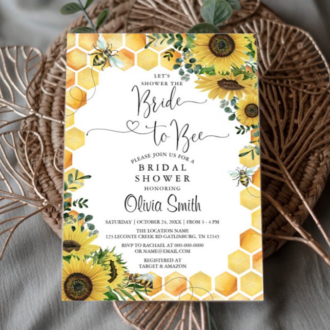 Invitation de la mariée à abeille Rustique de douc (Créateur téléchargé)