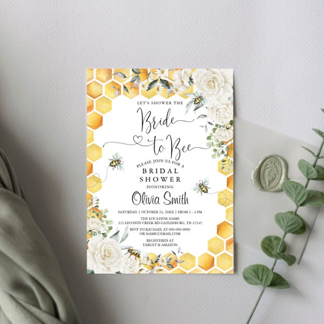 Invitation de la mariée à être blanc Floral (Créateur téléchargé)