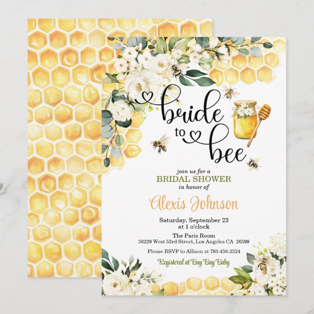 Invitation de la mariée à la douche nuptiale (Devant / Derrière)