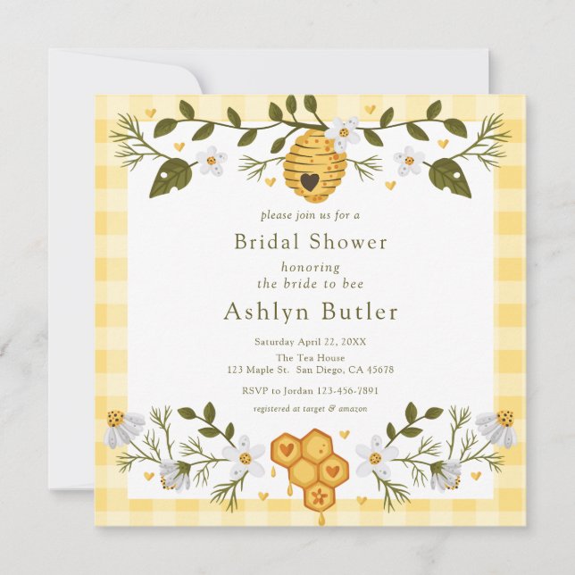 Invitation de la mariée à la douche nuptiale (Devant)