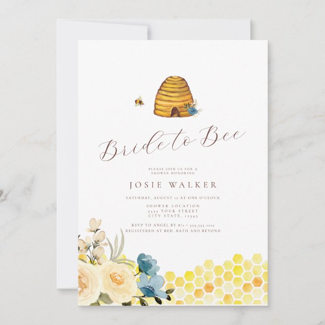 Invitation de la mariée à la douche nuptiale (Devant)