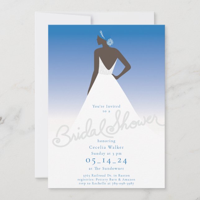 Invitation de la mariée à la douche nuptiale (Devant)