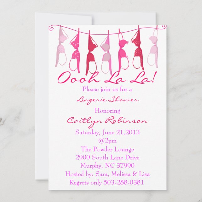 Invitation de la mariée de Bra mignonne/lingerie d (Devant)