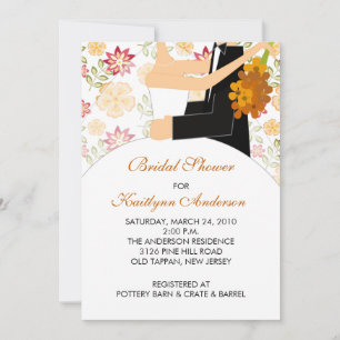 Invitation de la mariée de fleurs automne