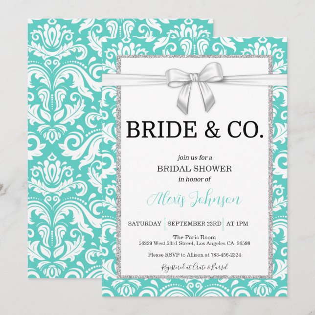 Invitation de la mariée et co-nuptiale (Devant / Derrière)