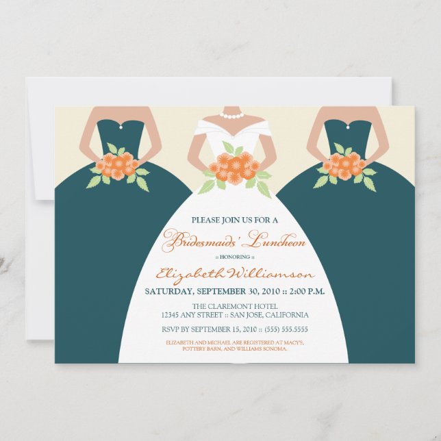 Invitation de la mariée et de la mariée  de la mar (Devant)