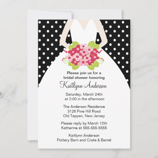 Invitation de la mariée noire à la poubelle (Devant)