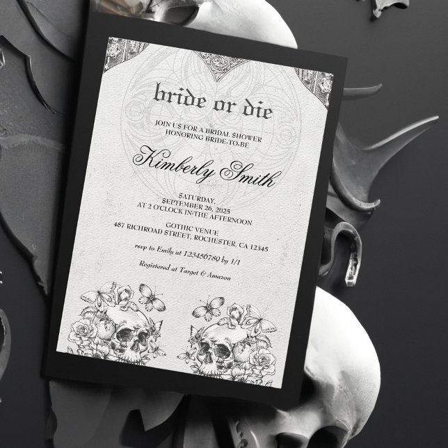 Invitation de la mariée ou mourir gothique (Créateur téléchargé)