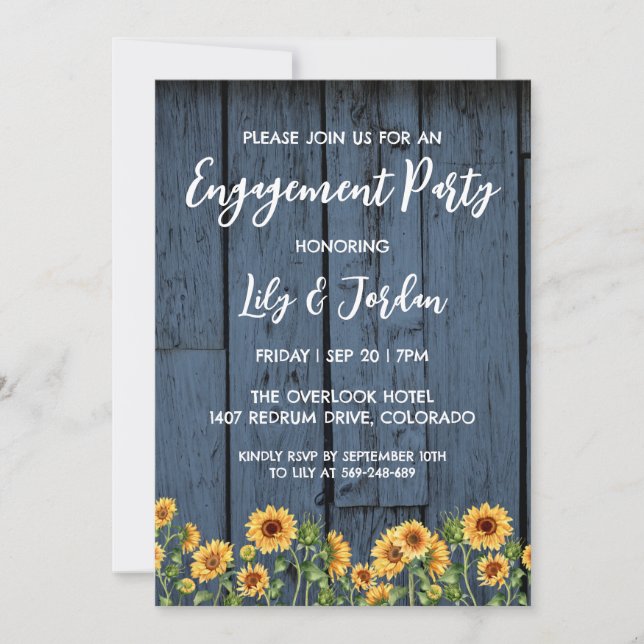 invitation de la marine blue floral fiy (Devant)