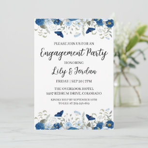 invitation de la marine blue floral fiy