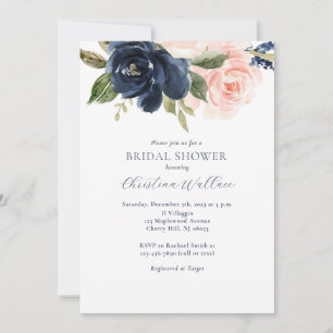 Invitation de la marine et de la douche nuptiale