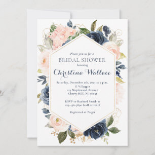Invitation de la marine et de la nuptiale florale