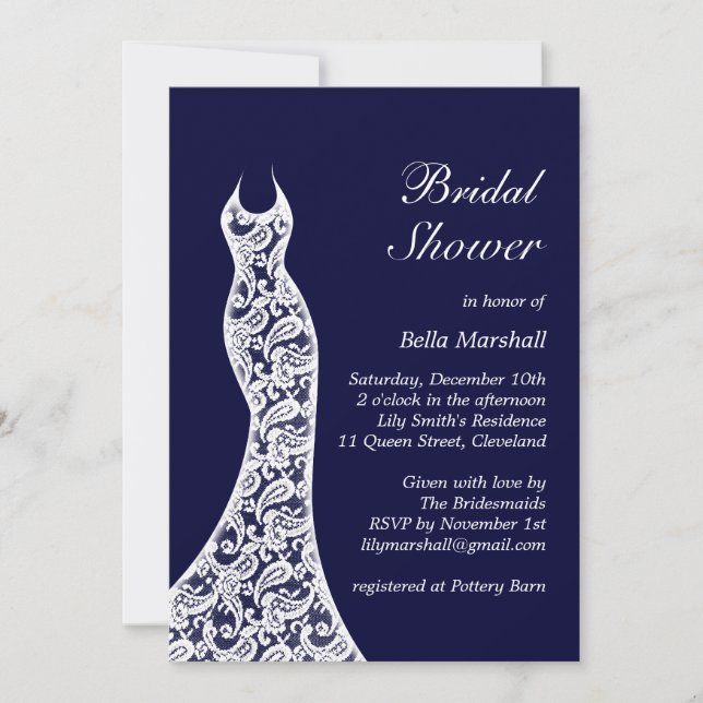 Invitation de la Marine Lacy et de la douche nupti (Devant)