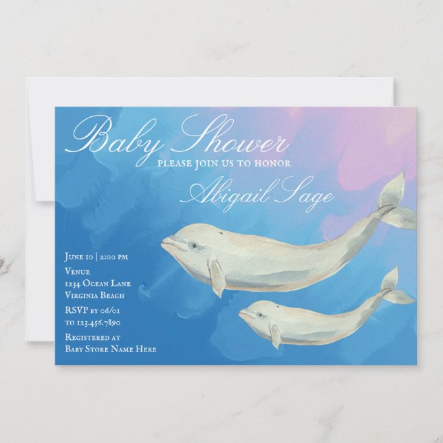 Invitation de la mère de la baleine béluga et du B (Devant)