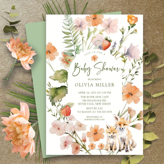Invitation de la nature au Baby shower de Fox (Créateur téléchargé)