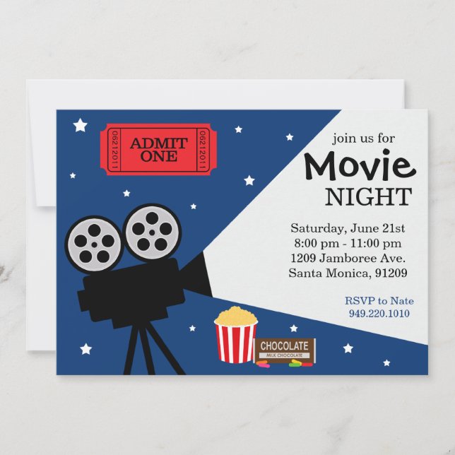 Invitation de la nuit de cinéma (Devant)